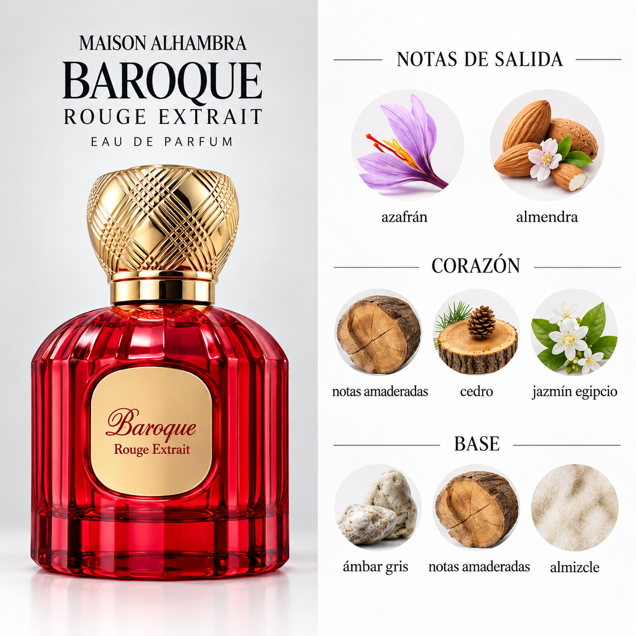 PERFUME MAISON ALHAMBRA LA ROUGE BAROQUE EXTREME EDP UNISEX 100ML - Image 3