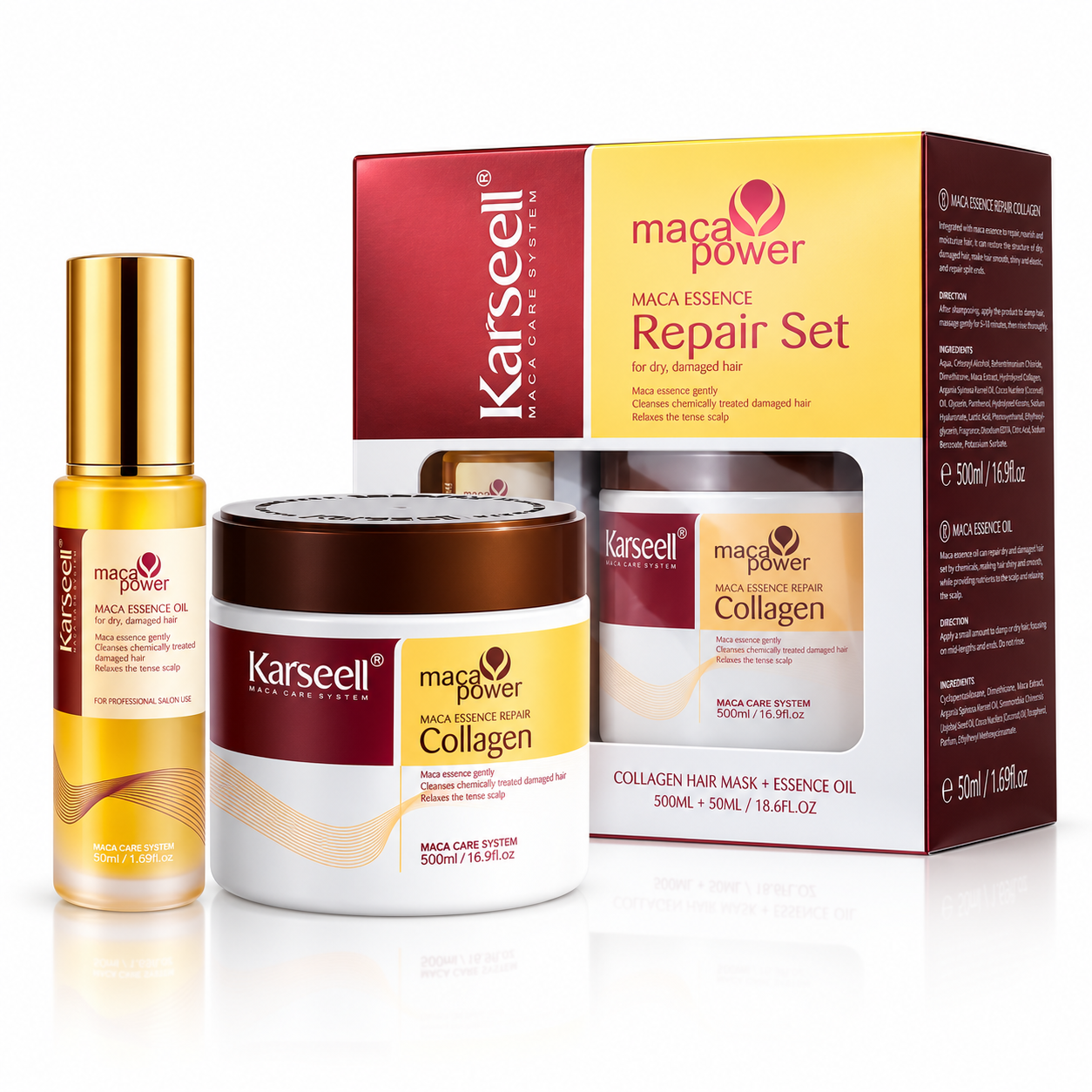 KARSEELL MACA POWER KIT MASCARA 500ML + ACEITE 50ML