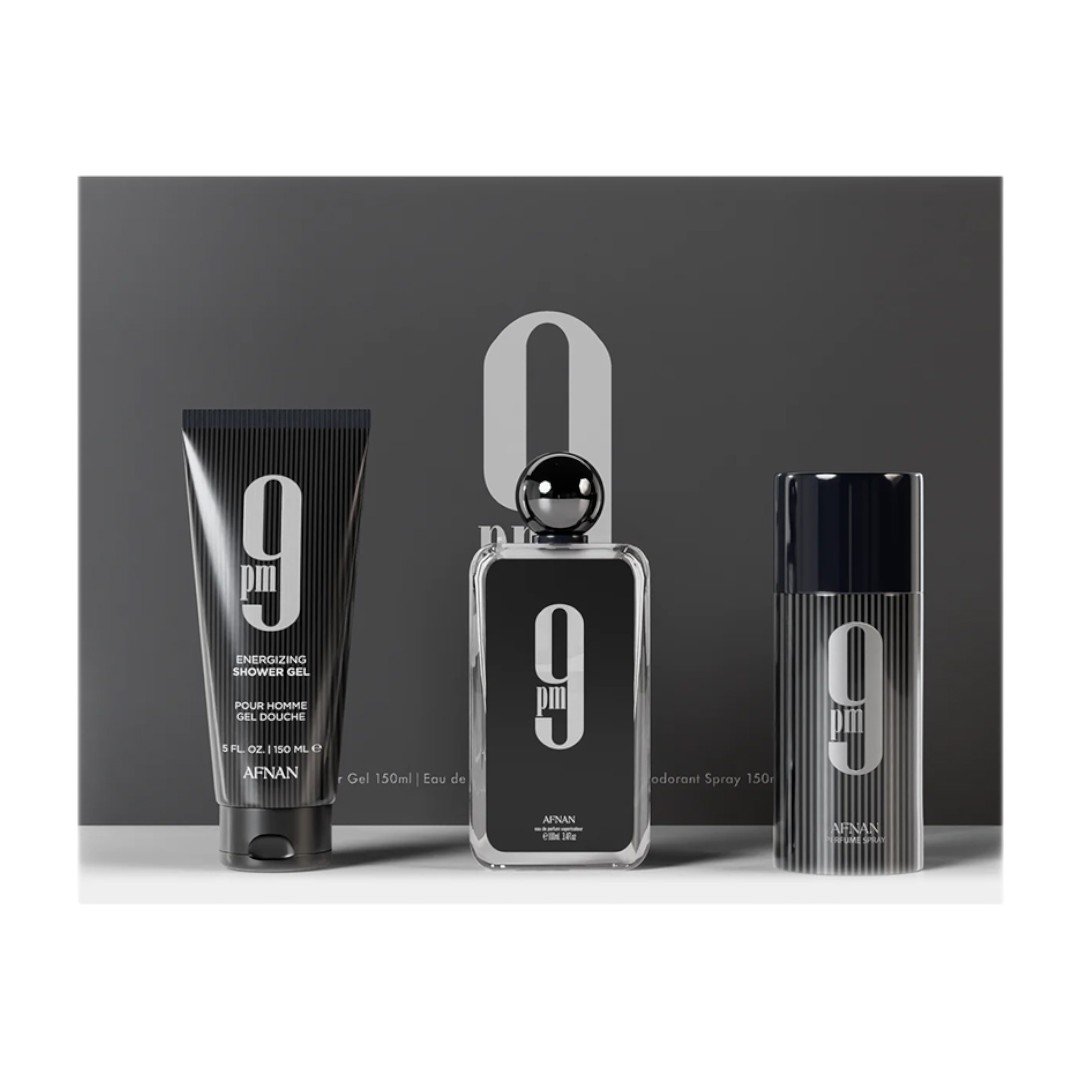 PERFUME AFNAN 9PM KIT 3 PCS EDP MASCULINO 100ML