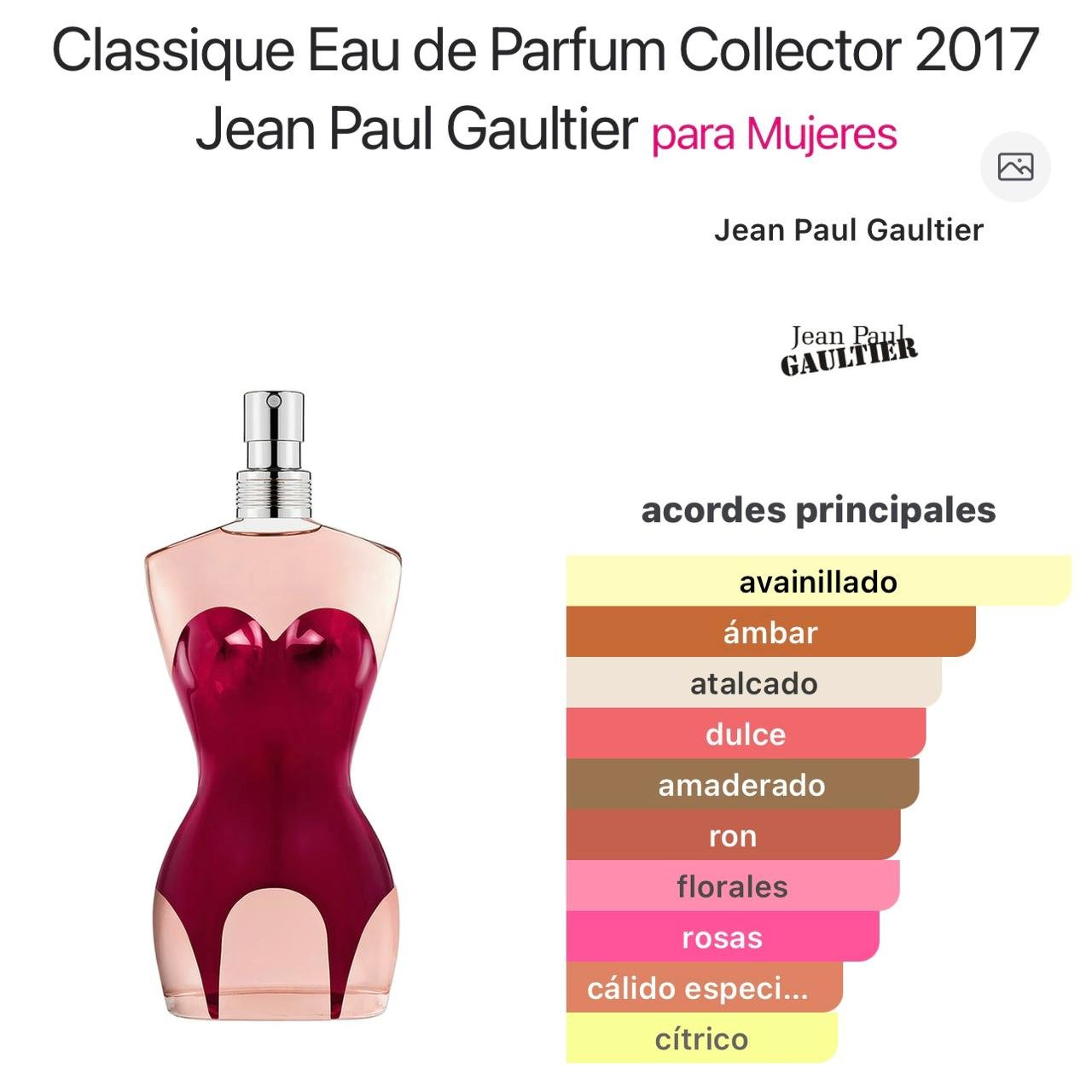PERFUME JEAN PAUL GAULTIER CLASSIQUE PARFUM COLECCION 2017 FEMENINO 50ML - Image 3