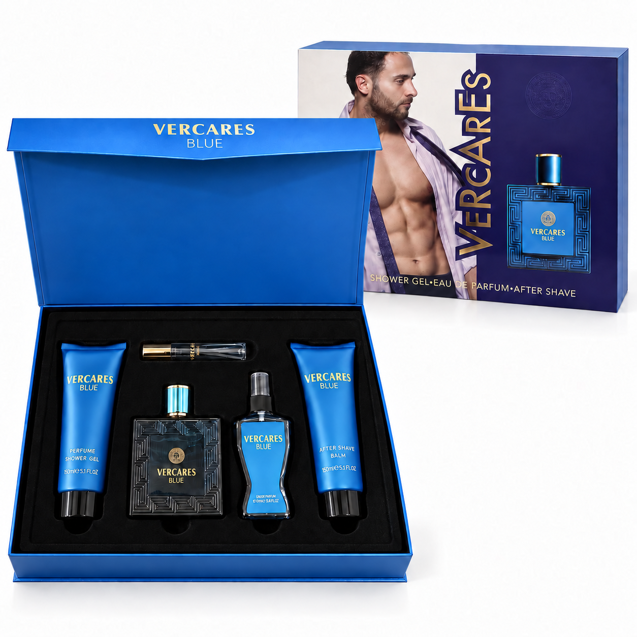 PERFUME KIT MYSTICAL VERCARES BLUE 5PCS MASCULINO B5018