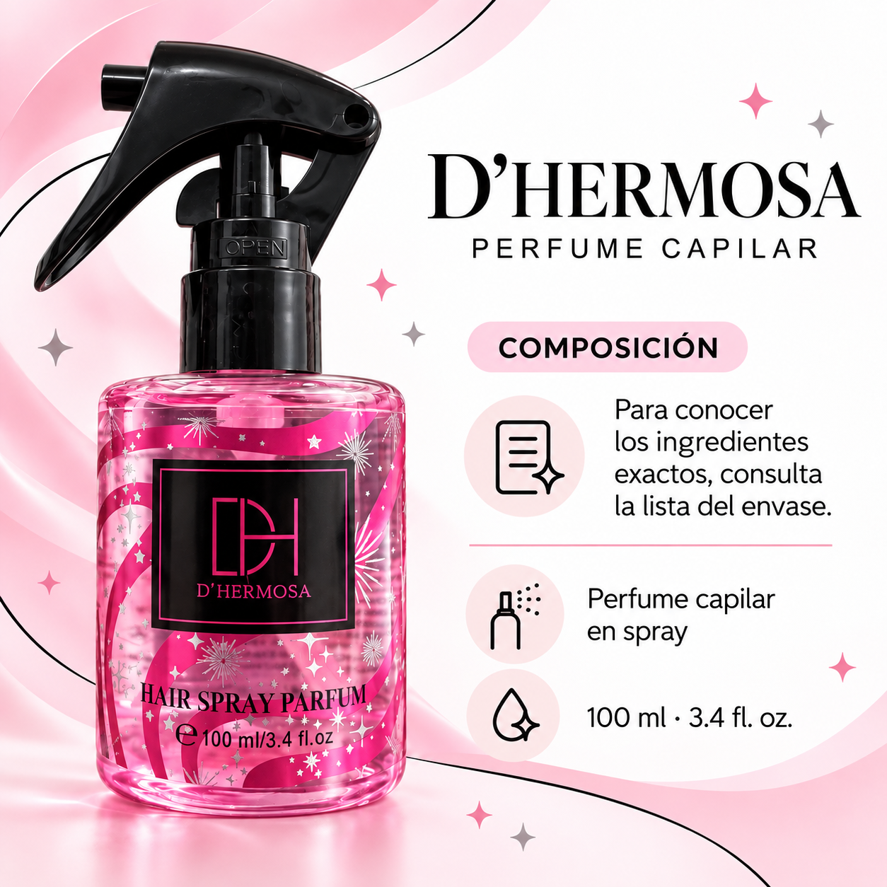 DHERMOSA SPRAY CAPILAR PERFUMADO (DONNA EXTRADOSE) 100ML - Image 2