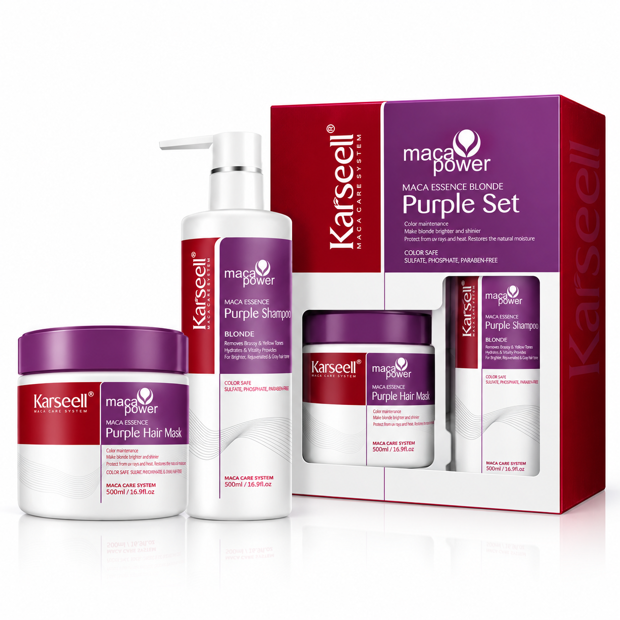 KARSEELL KIT CAPILAR PURPLE SHAMPOO + MASCARA 500ML