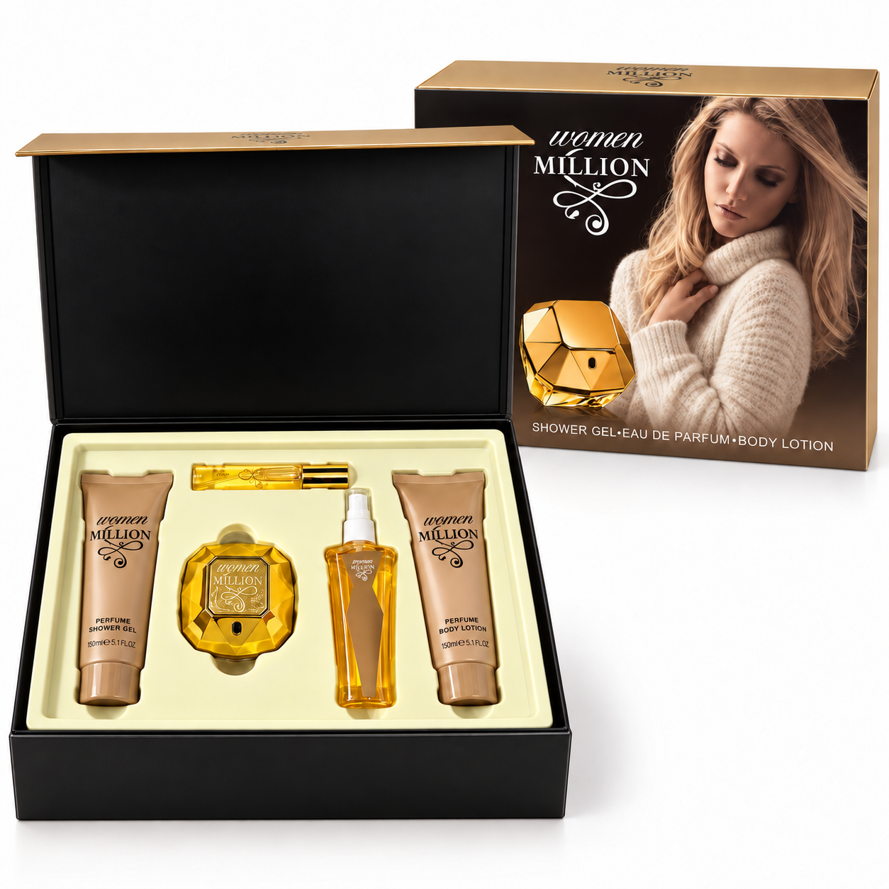 PERFUME KIT MYSTICAL WOMEN MILLION 5PCS FEMENINO B5004