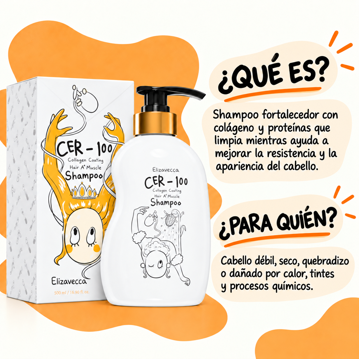 ELIZAVECCA CER-100 SHAMPOO COLLAGEN COATING HAIR MUSCLE 500ML