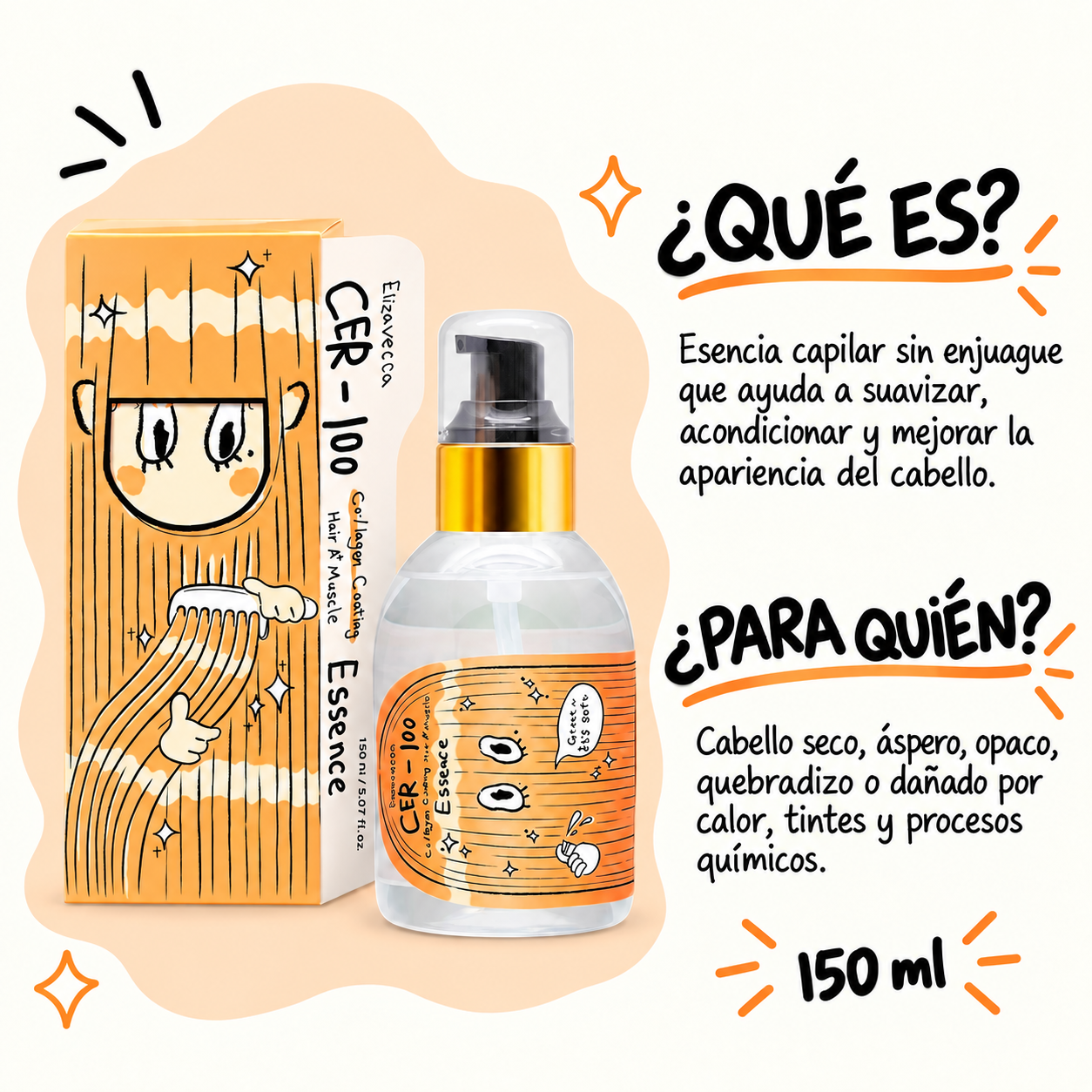 ELIZAVECCA CER-100 ESSENCIA CAPILAR COLLAGEN COATING HAIR A+ MUSCLE 150ML