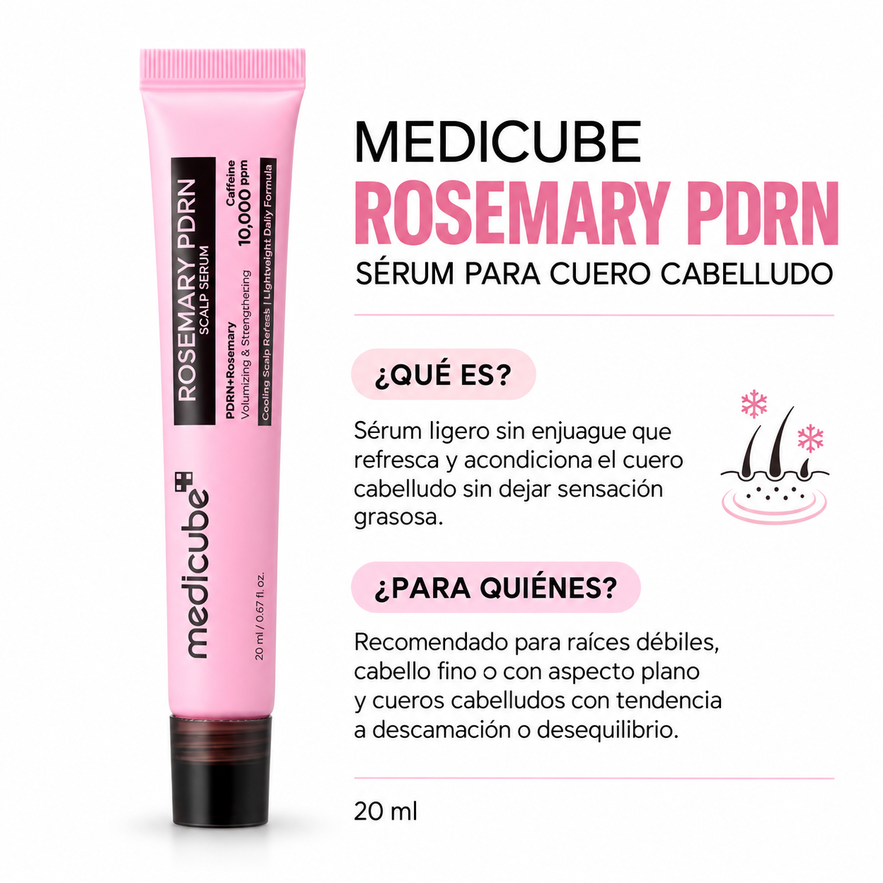 MEDICUBE ROSEMARY PDRN SCALP SERUM CAPILAR 10.000 PPM 20ML