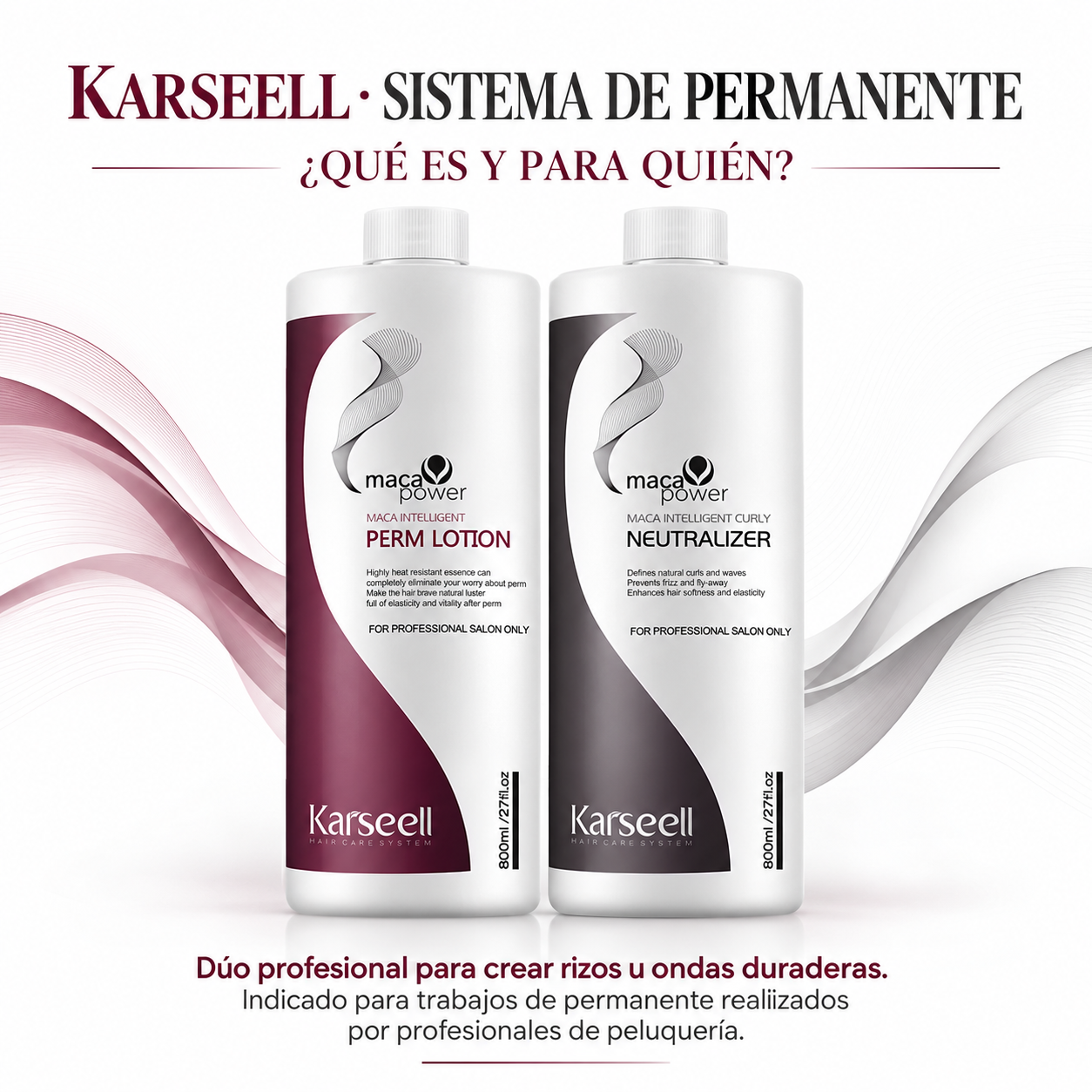KARSEELL KIT CAPILAR PERM LOTION PERMANENTE PROFESIONAL 800ML - Image 4