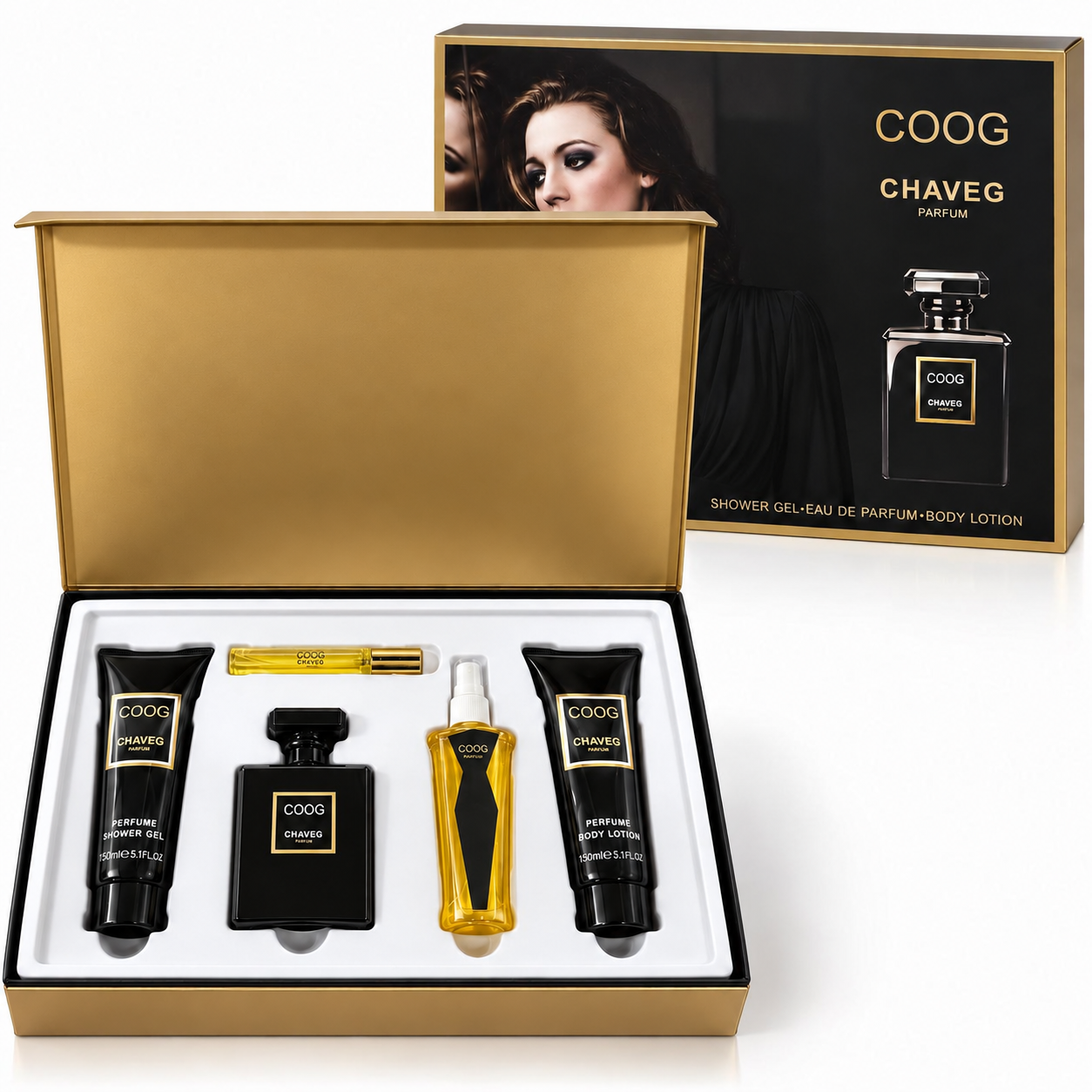 PERFUME MYSTICAL KIT COOG CHAVEG 5 PCS FEMENINO B5012