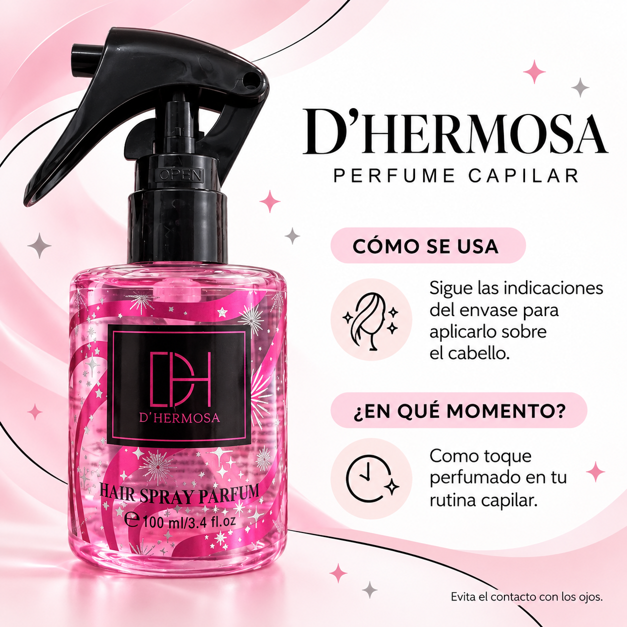DHERMOSA SPRAY CAPILAR PERFUMADO (DONNA EXTRADOSE) 100ML - Image 3