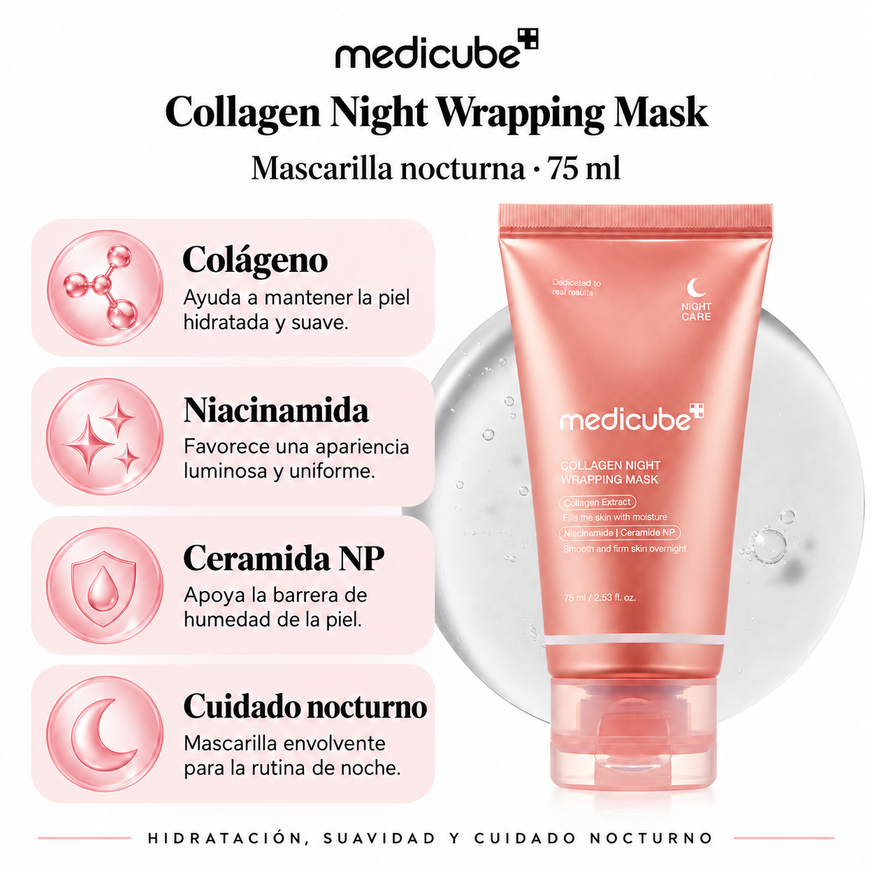 MEDICUBE MASCARA FACIAL COLLAGEN NIGHT WRAPPING 75ML