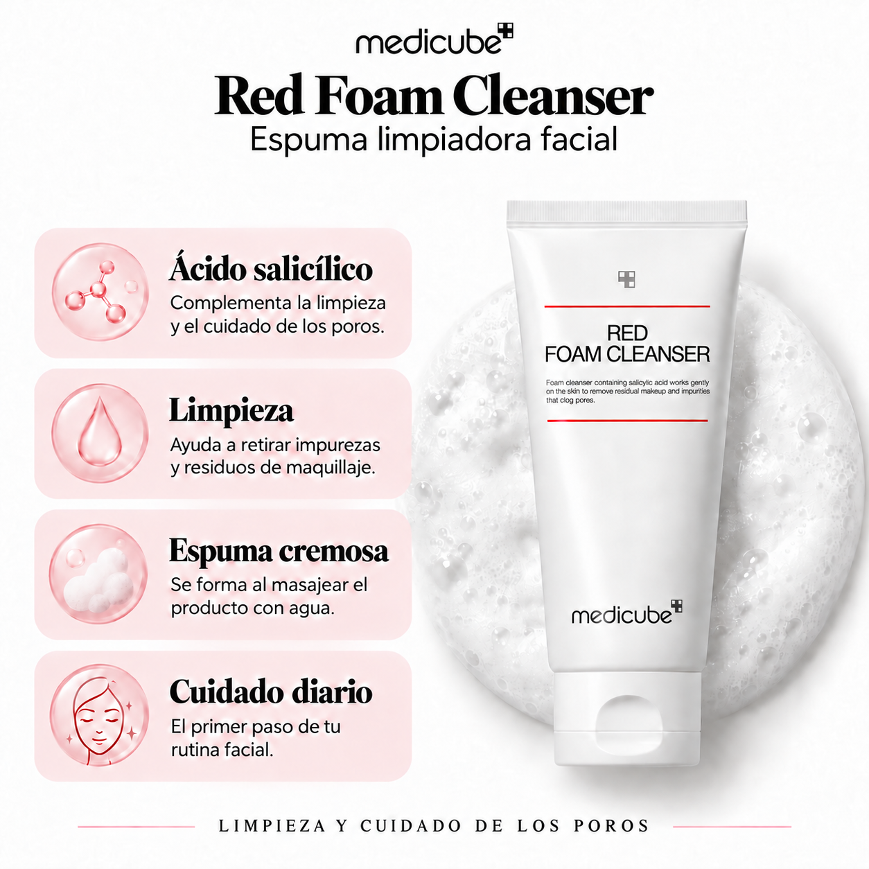 MEDICUBE LIMPIADOR FACIAL RED FOAM CLEANSER 120ML