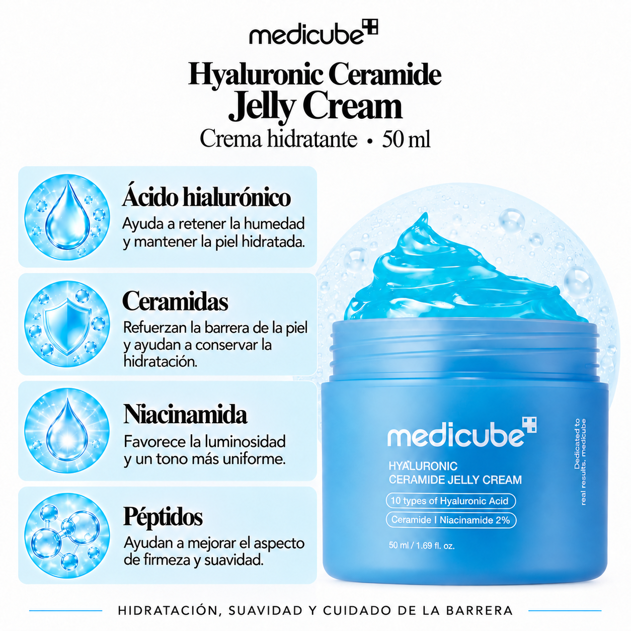 MEDICUBE CREMA FACIAL HYALURONIC CERAMIDE JELLY 50ML