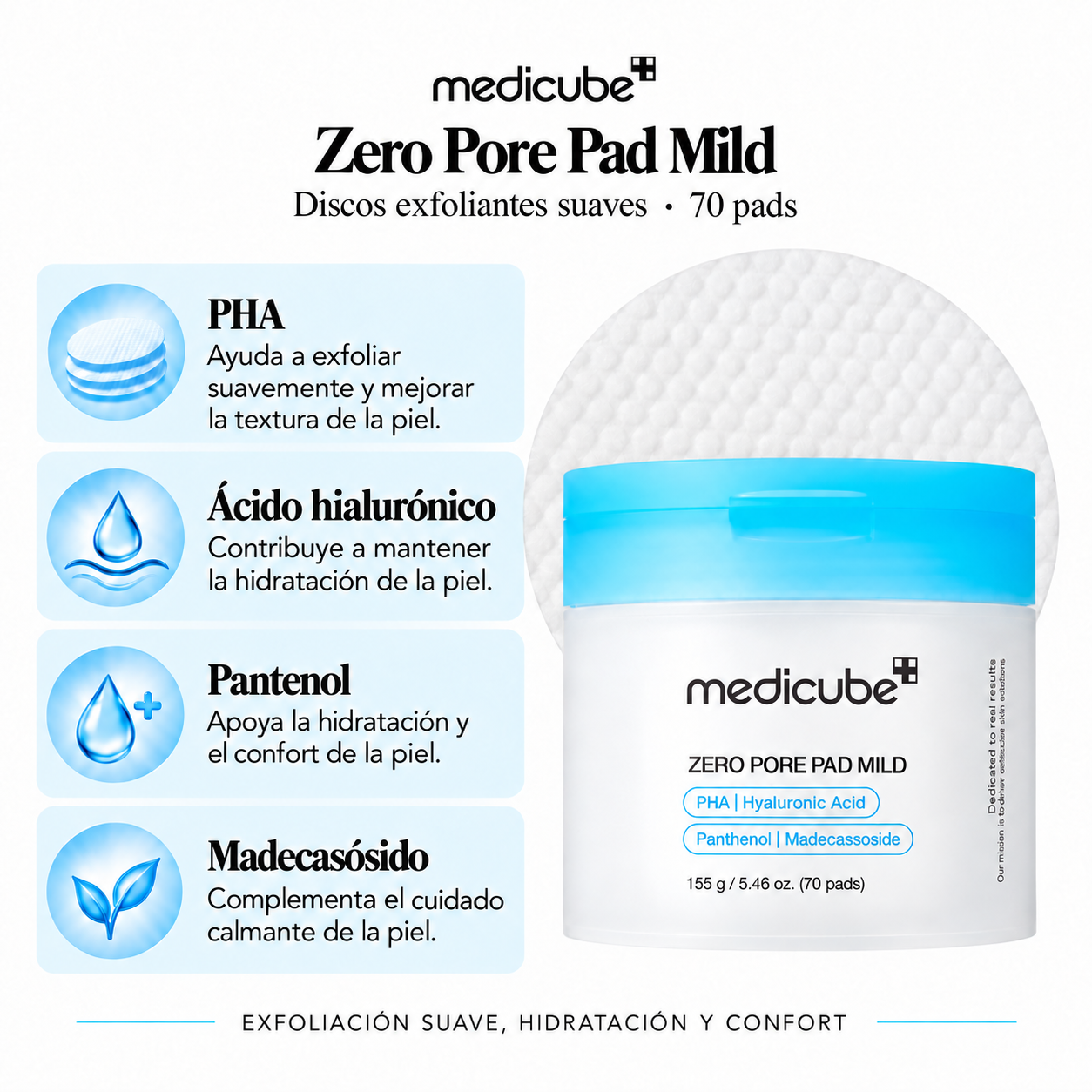 MEDICUBE PADS FACIAL ZERO PORE PAD MILD 70 PCS 155G