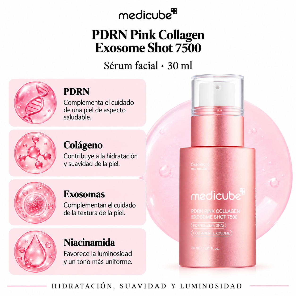 MEDICUBE SERUM FACIAL PDRN PINK COLLAGEN EXOSOME SHOT 7500 30ML