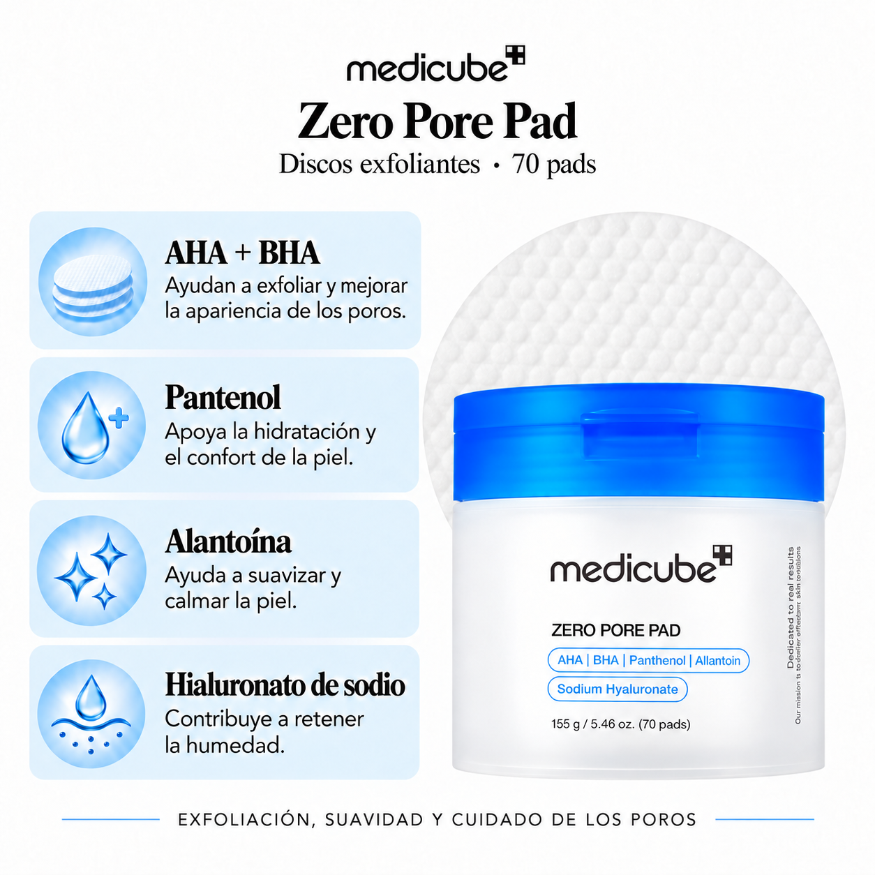 MEDICUBE PADS FACIAL ZERO PORE 70PCS 155G
