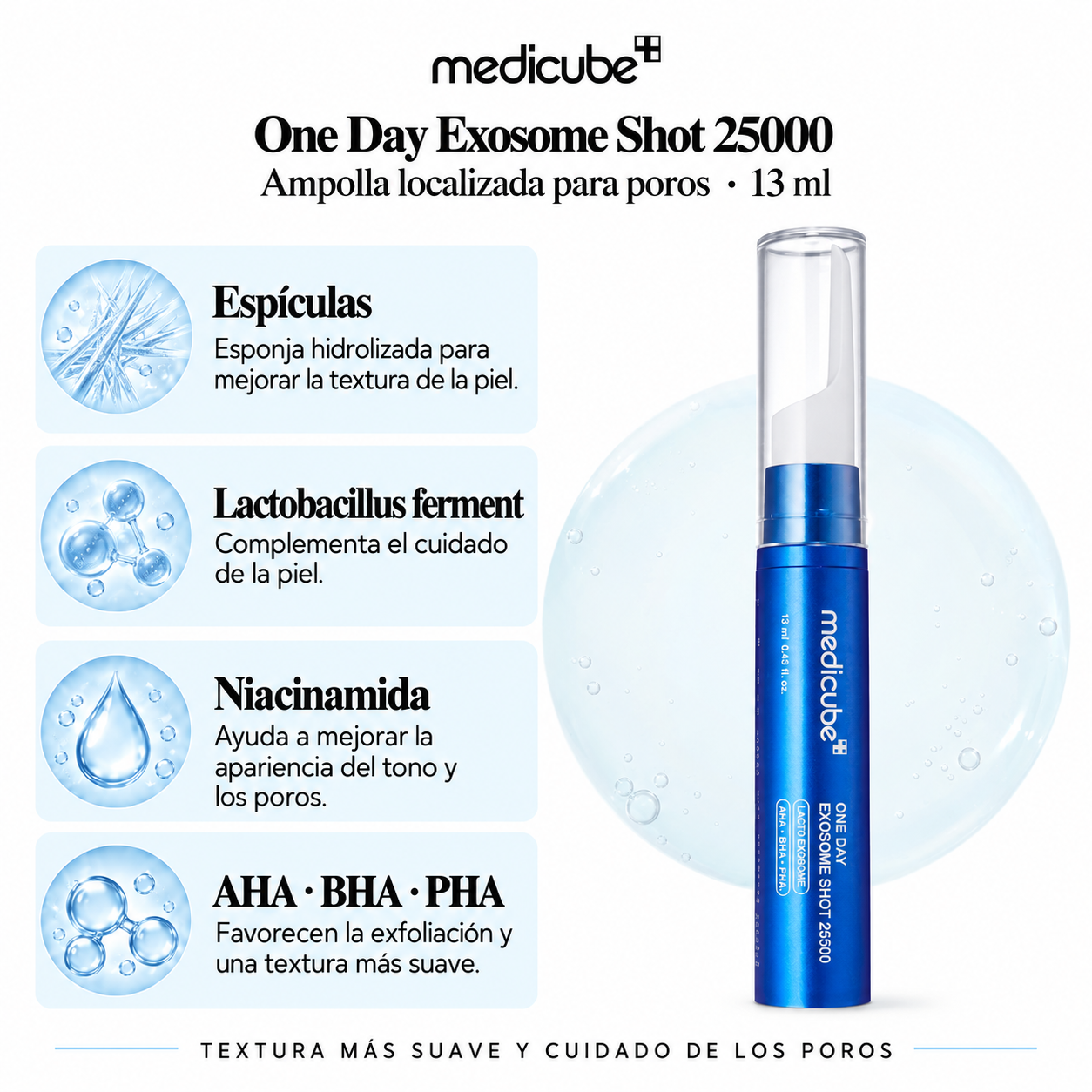 MEDICUBE AMPOLLA FACIAL ZERO ONE DAY EXOSOME SHOT 25000 13ML