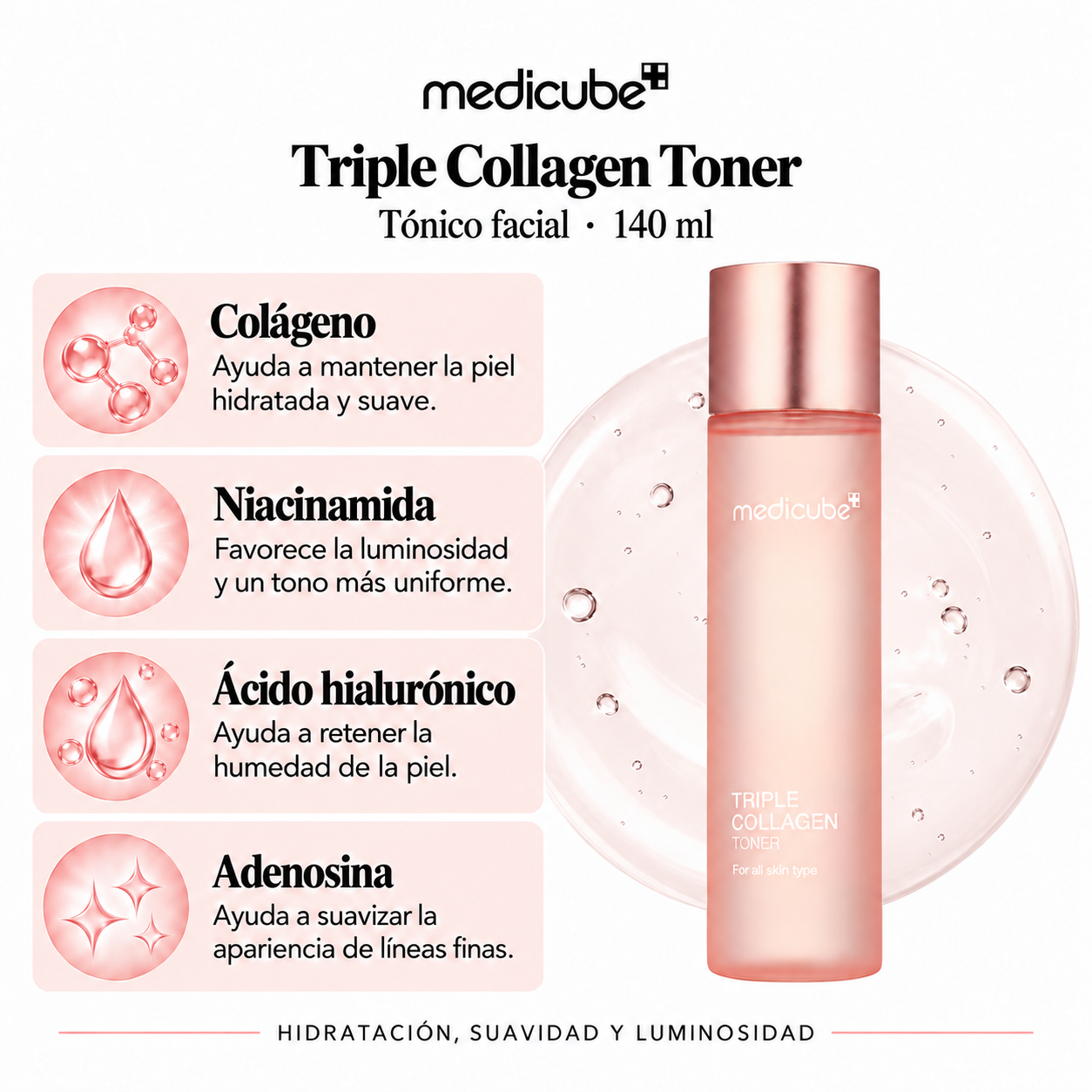 MEDICUBE TONICO FACIAL TRIPLE COLLAGEN 140ML