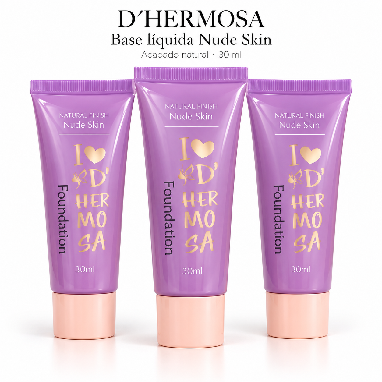 DHERMOSA BASE FACIAL NATURAL FINISH NUDE SKIN FOUNDATION 30ML