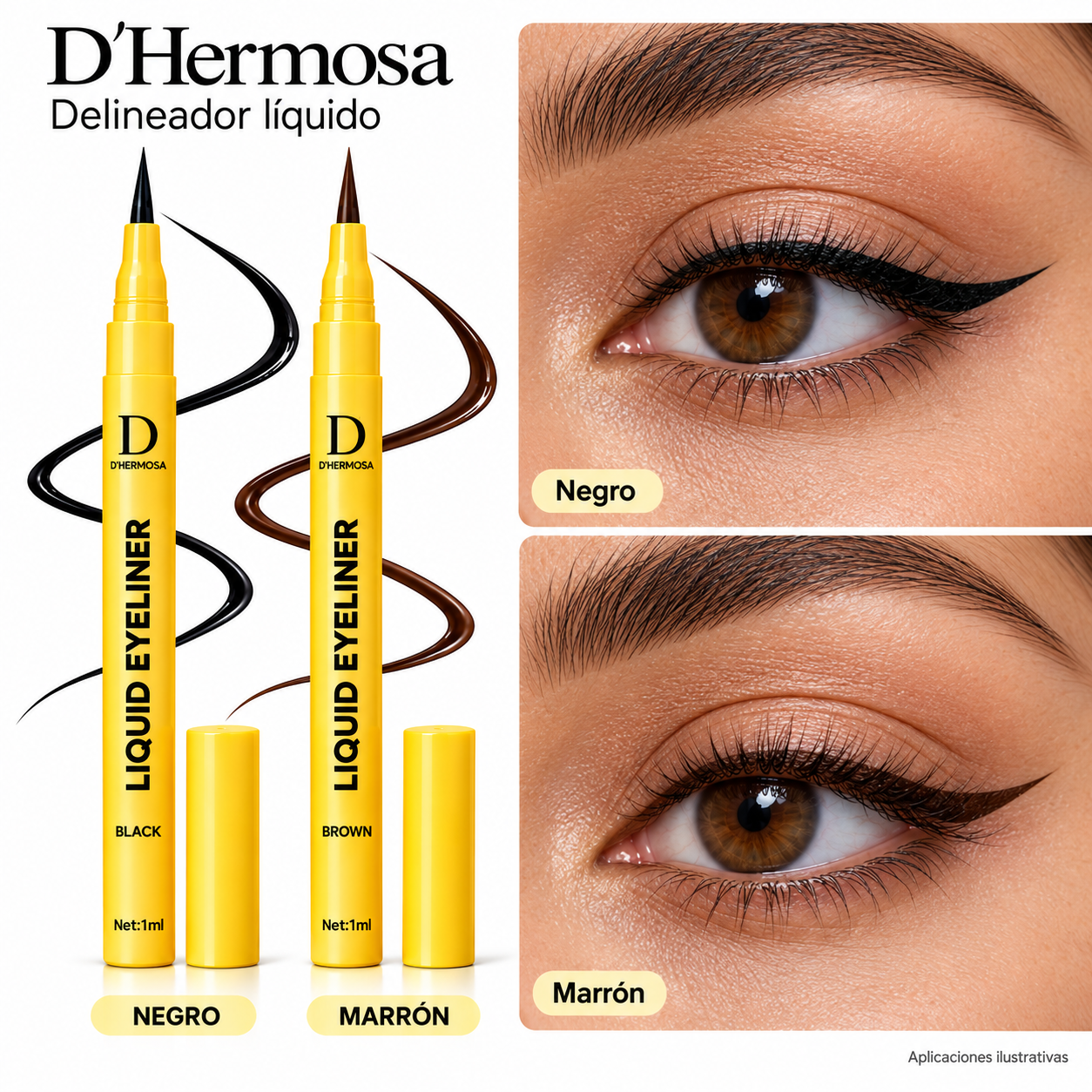 DHERMOSA PINCEL DE OJO LIQUID EYELINER 2G