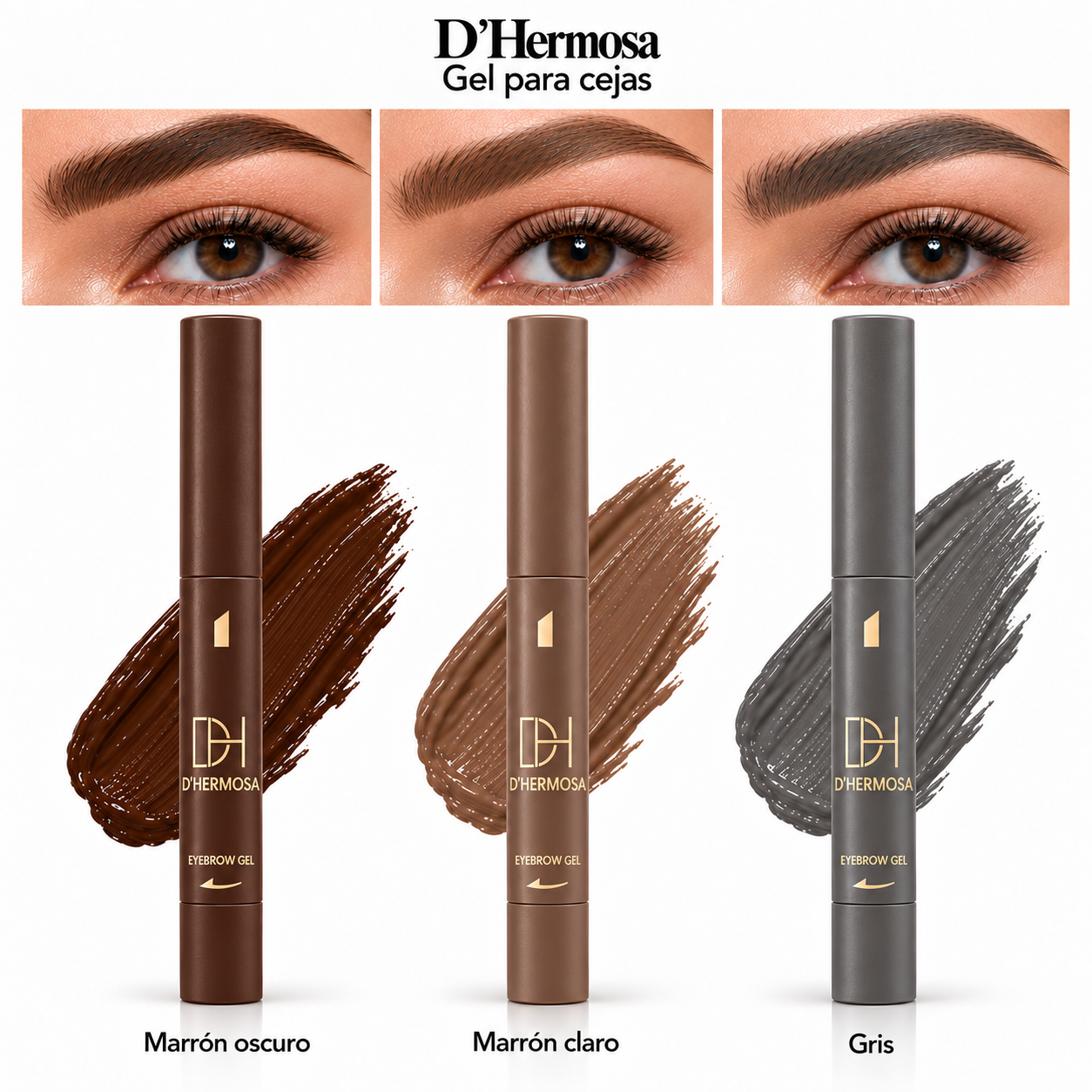 DHERMOSA PINCEL + GEL DE CEJAS EYEBROW GEL 1.2G