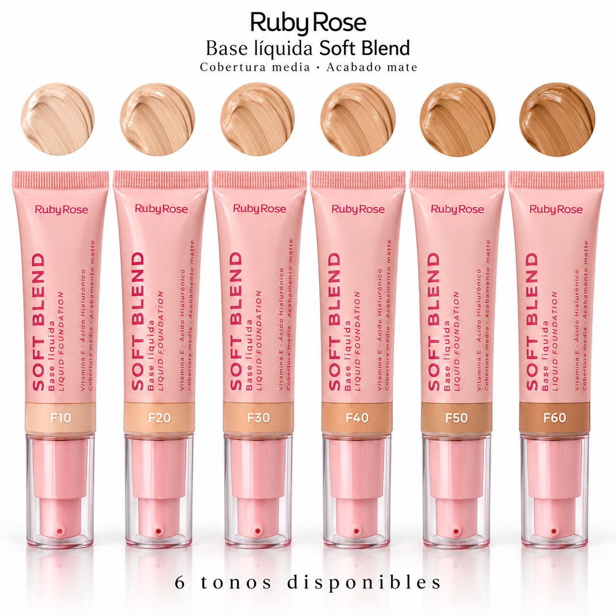 RUBY ROSE BASE FACIAL SOFT BLEND LIQUID FOUNDATION 30G