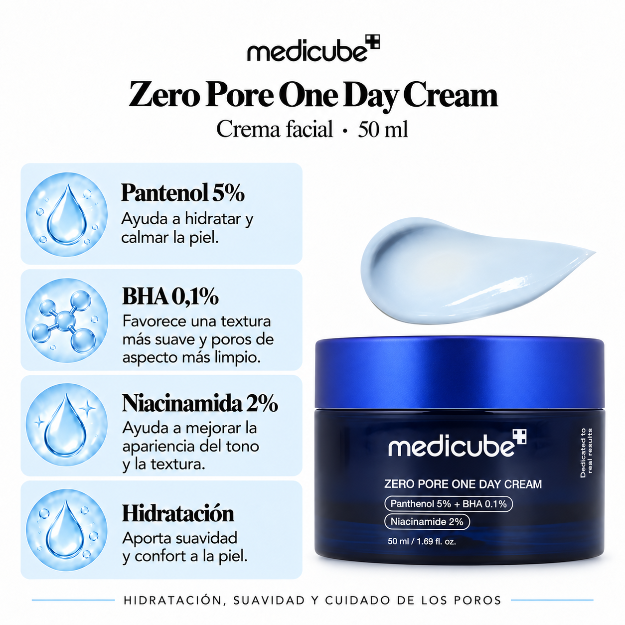MEDICUBE CREMA FACIAL DIURNO ZERO PORE ONE DAY 50ML